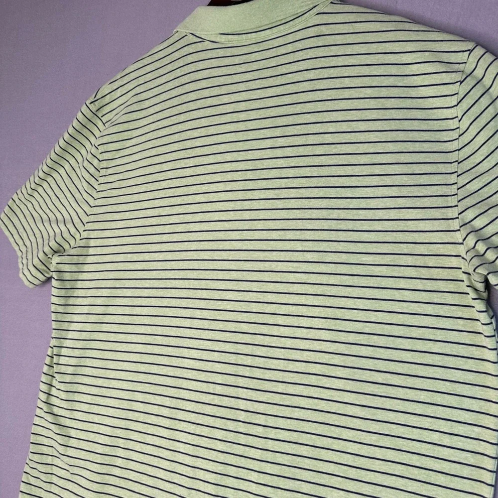 The Black‎ Dog Striped Polo Shirt Mens XL Short Sleeve Green Golf Casual